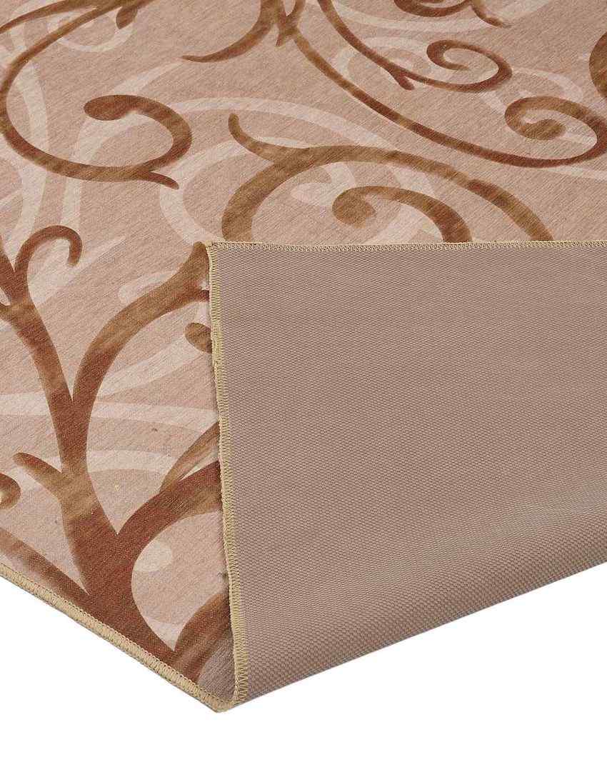 Antique Washable Polyester Carpet | 6 X 4 Ft Beige