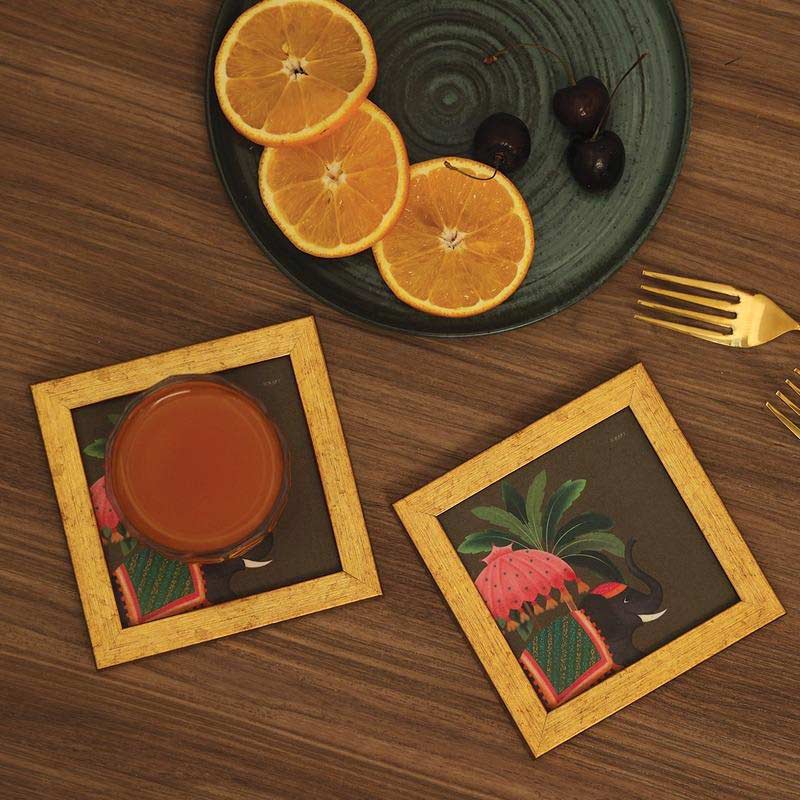 Gajraj Series Framed Coasters | Set Of 2 Default Title