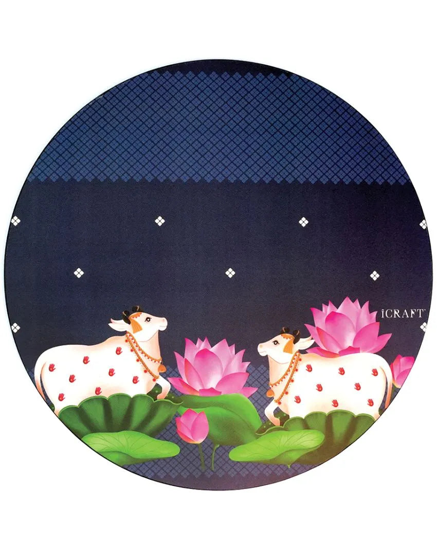 Neel Pichwai Mdf Round Tablemat | Set Of 6