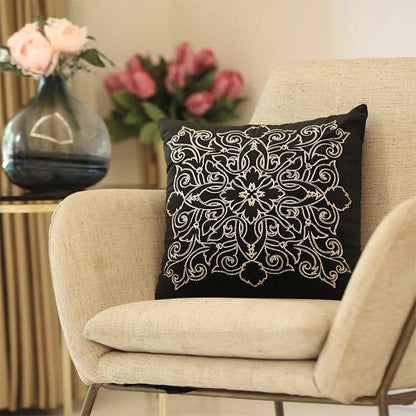 Aarya Cushion Cover | Multiple Colors Black