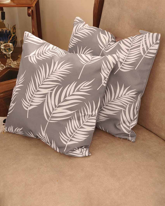 Wildly Chic And Leaf Poly Canvas Cushion Covers | Set Of 5 | 16 x 16 inches