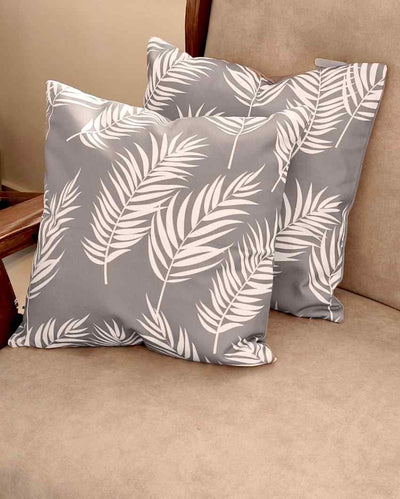 Wildly Chic And Leaf Poly Canvas Cushion Covers | Set Of 5 | 16 x 16 inches