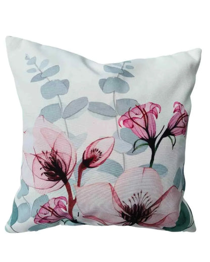 Floral Pleasing Pattern Poly Canvas Cushion Covers | Set Of 5 | 16 x 16 inches