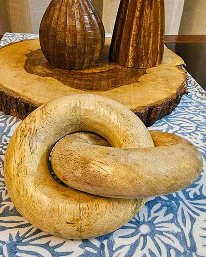 Masterfully Intertwined Infinity Knots Make Wooden Marvel Showpiece | 6 x 5 x 4 inches