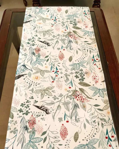 Spirited Birdy Flock Poly Canvas Table Runner | 52 x 14 inches