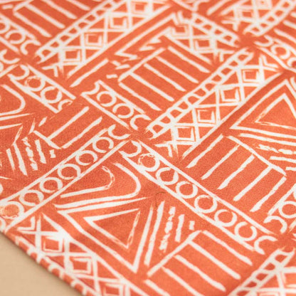 Aztec Geometric Orange White Table Runner | 72 X 12 Inches Default Title