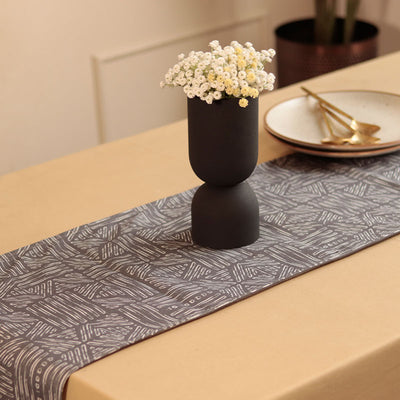 Grey Geometric Print Table Runner | 72 X 12 Inches Default Title