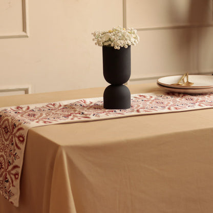 Modern Beige Indian Tradition Ikkat Pattern Table Runner | 72 X 12 Inches Default Title