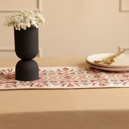 Modern Beige Indian Tradition Ikkat Pattern Table Runner | 72 X 12 Inches Default Title