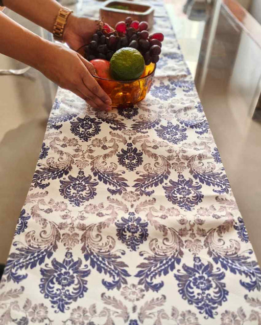 Multicolor Traditional Design Poly Canvas Table Runner | 72 x 12 inches