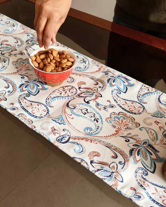 Indian-Inspired Design Poly Canvas Table Runner | 72 x 12 inches