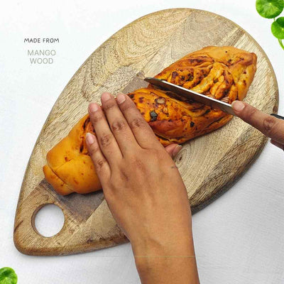 Eye-Catching Dew Drop-Shaped Mango Wood Chopping Board | 16 x 9.5 inches