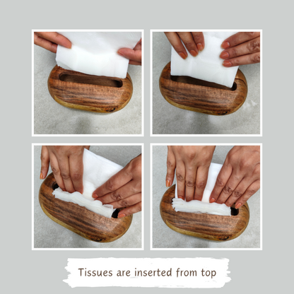 Artisanal Mango Wood Tissue Box | 8 x 5 x 3 inches