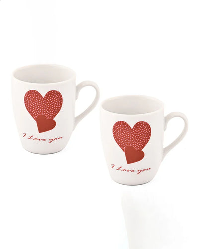 I Love You Porcelain Coffee Mugs | Set of 2