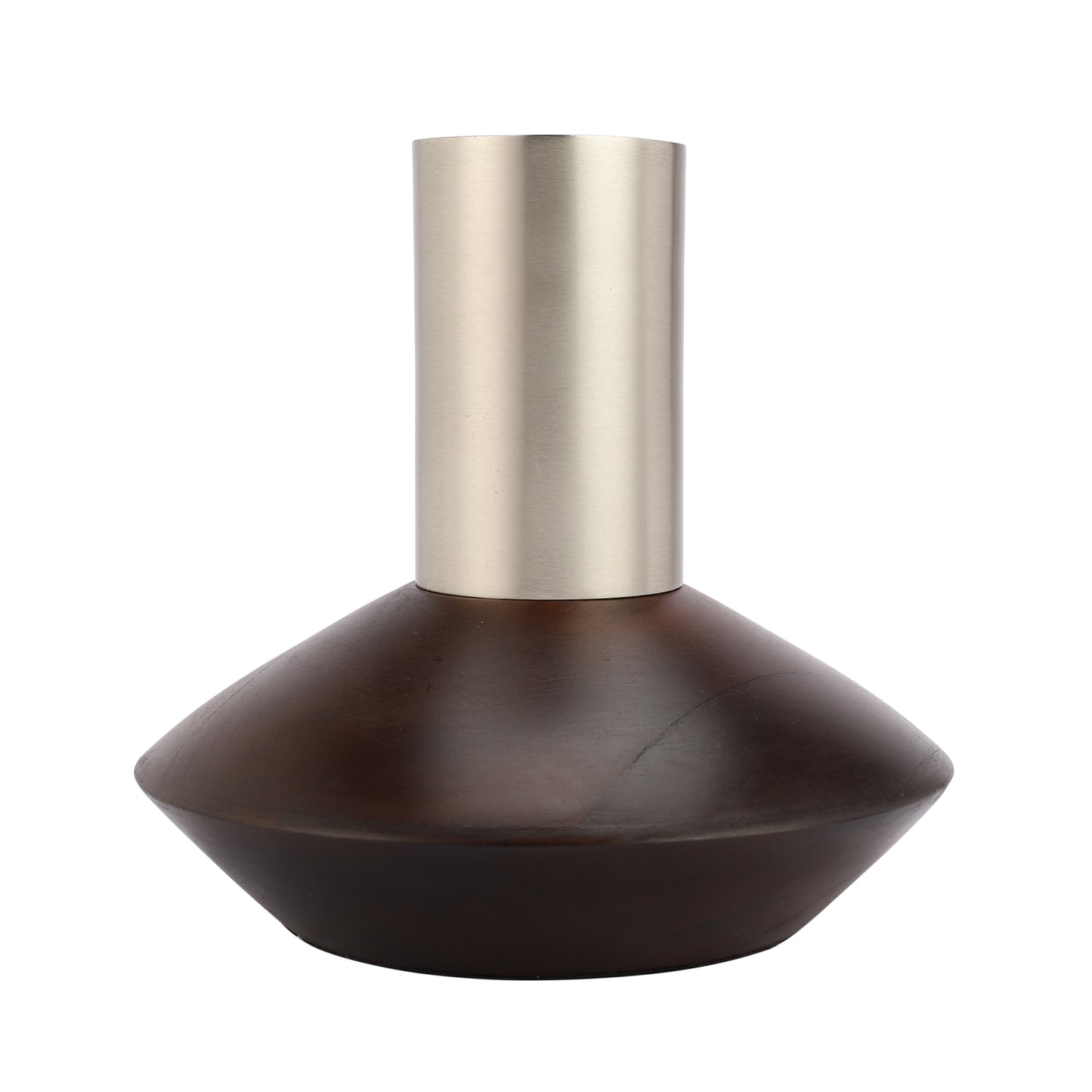 Short Deidra Wooden & Aliminium Vase | Multiple Colors