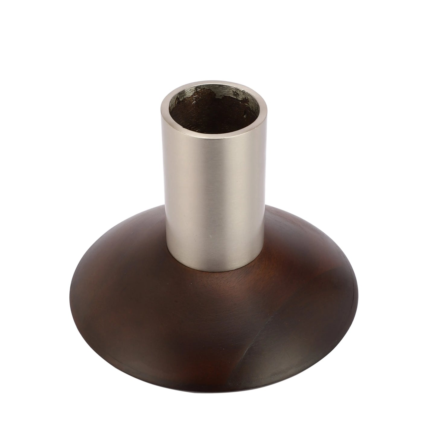 Short Deidra Wooden & Aliminium Vase | Multiple Colors