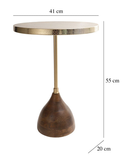 Beautiful Gold & Brown Viotto Croc Pattern Table | 16 x 8 x 22 inches