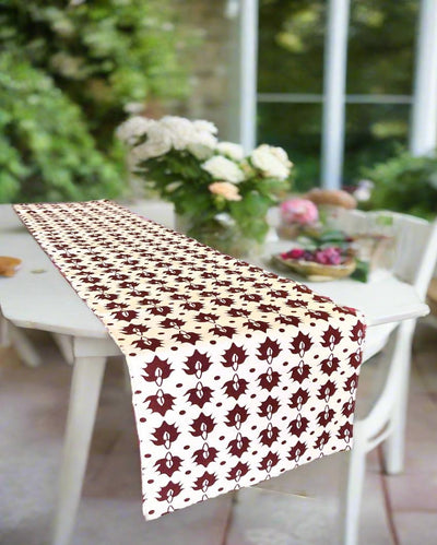 Rustic Motif Cotton Table Runner | Rust| 14x72 inches