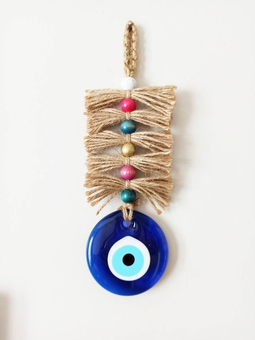 Handcrafted Jute Evil Eye Hanging Decor