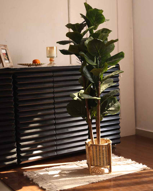 Cylindrical Hand Craft Cane Planter Stand