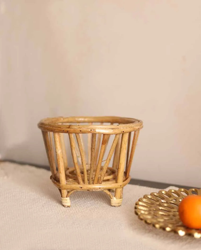 Round Hand Craft Cane Planter Stand