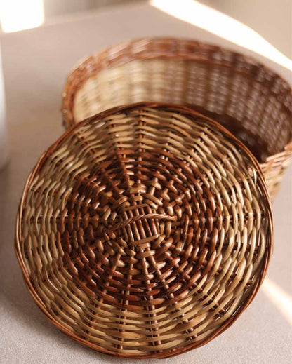 Hand Craft Round Multipurpose Cane Baskets