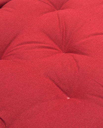 Red Cotton Floor Cushion | 16 x 16 Inches