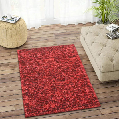 Luxurious Shaggy Handcrafted Polyester Carpet Soft Plush Texture | Red | 4 x 6 Feet