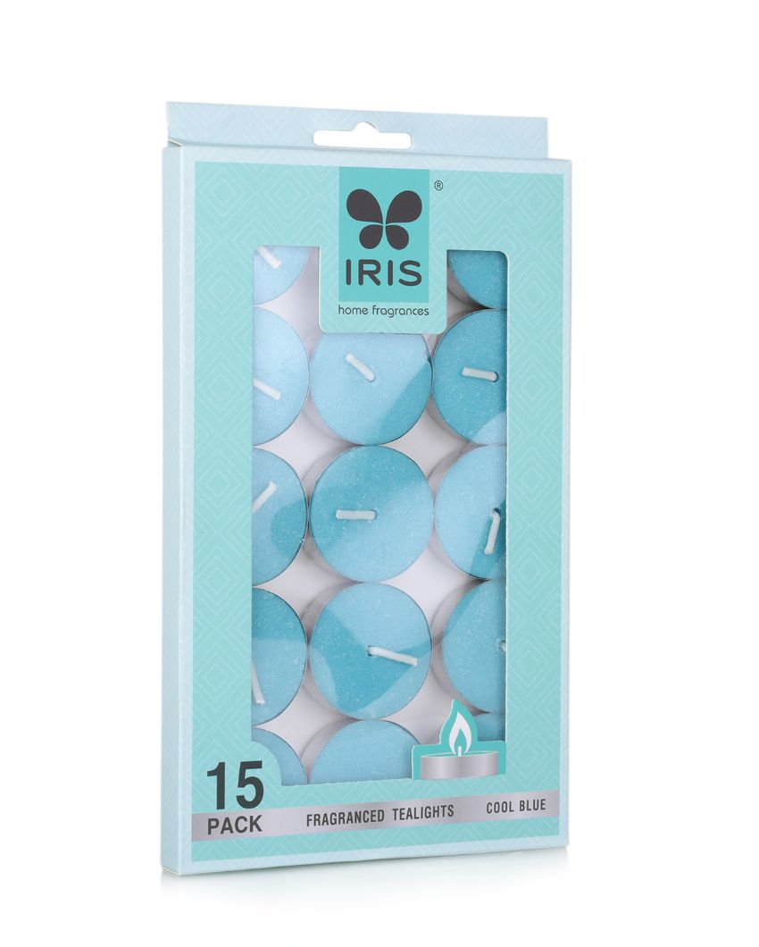 Iris Homefragrances Tealights| 9G Each | Set Of 4 Cool Blue