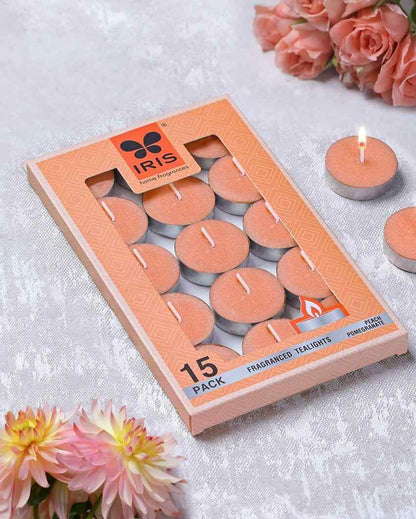Iris Homefragrances Tealights| 9G Each | Set Of 4 Peach Pomogranate
