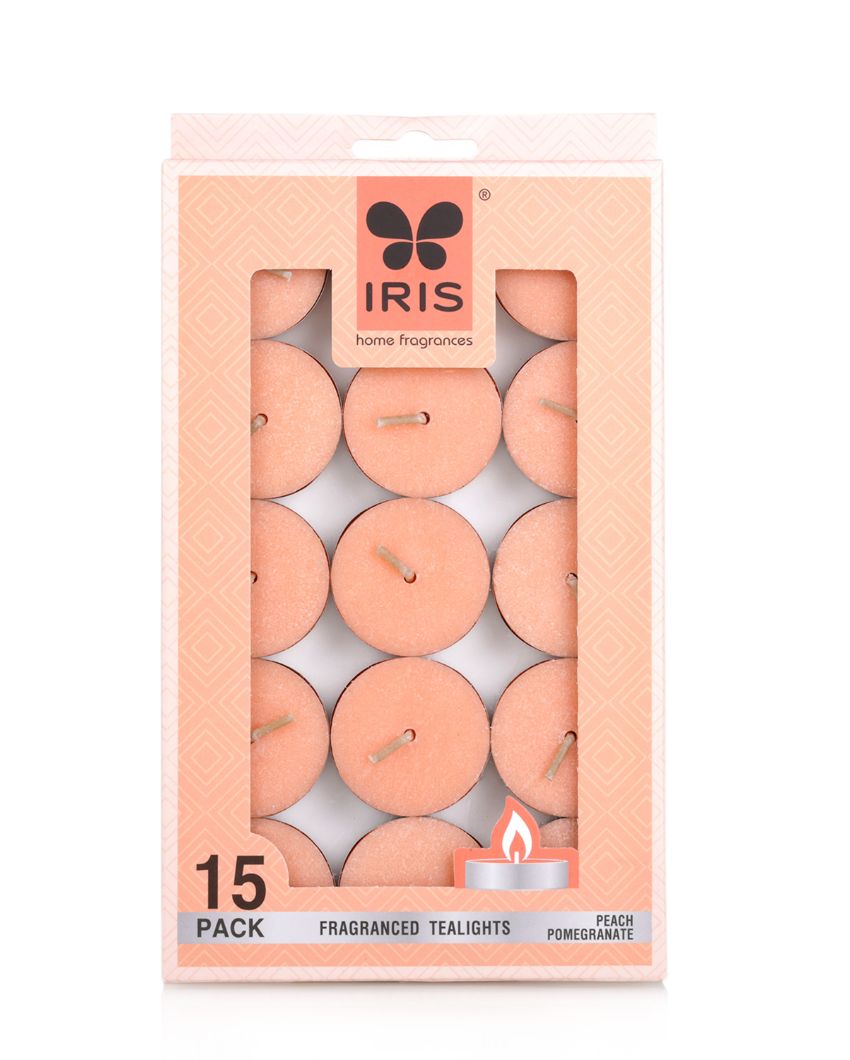 Iris Homefragrances Tealights| 9G Each | Set Of 4 Peach Pomogranate