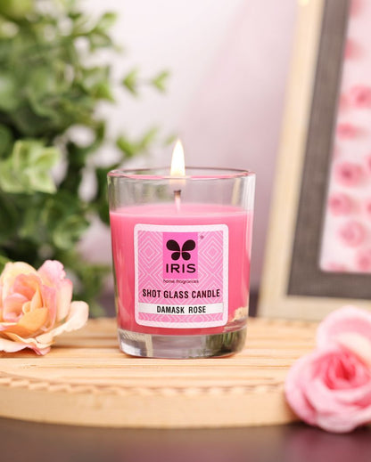 Iris Homefragrances Shot Glass Candles | 40G | Set Of 6 Damask Rose
