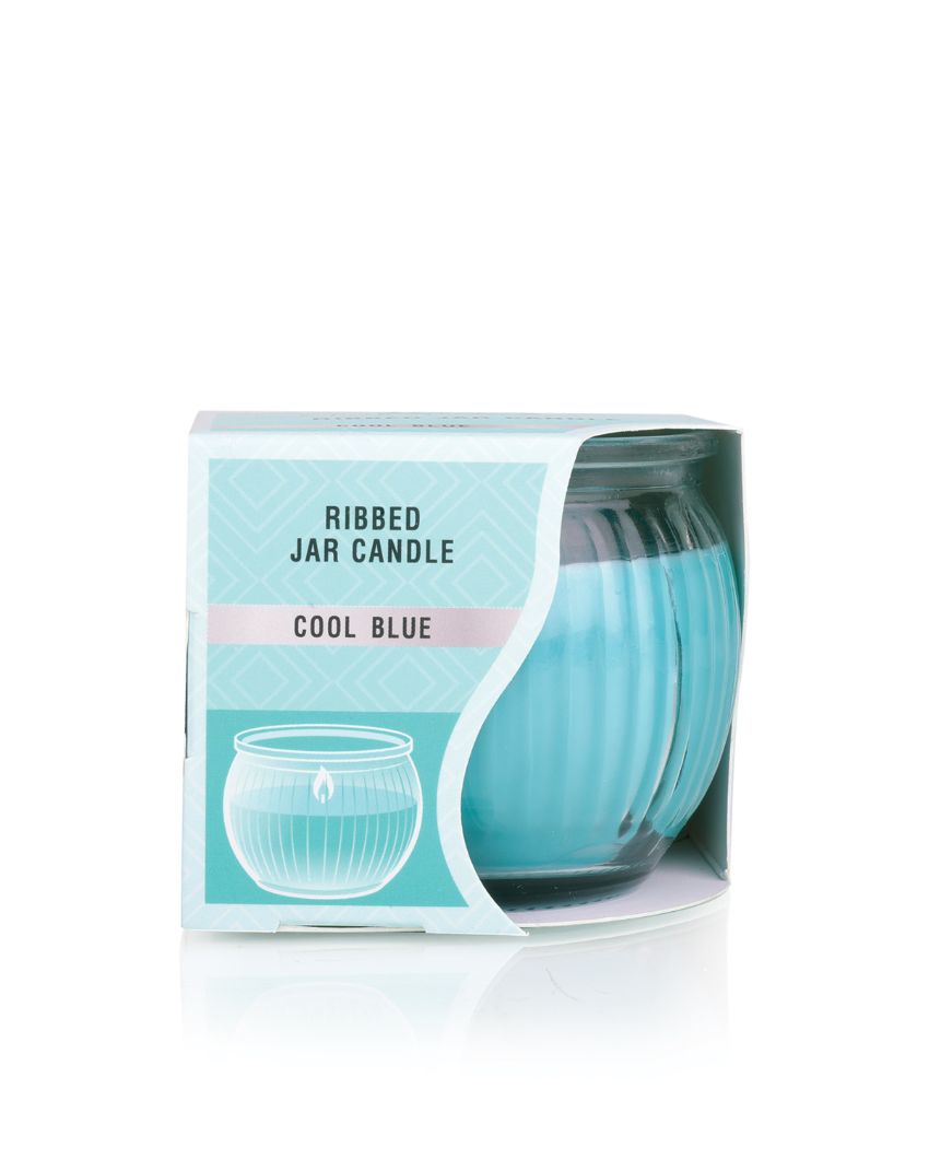 Iris Homefragrances Ribbed Jar Candles | 110G | Set Of 4 Cool Blue