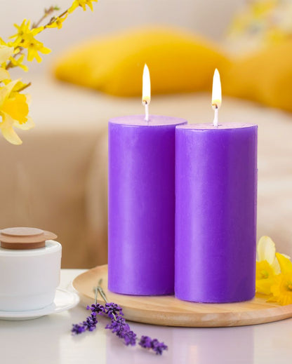 Iris Homefragrances Pillar Candles | 160G | Set Of 4 Lavender