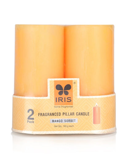 Iris Homefragrances Pillar Candles | 160G | Set Of 4 Mango Sorbet