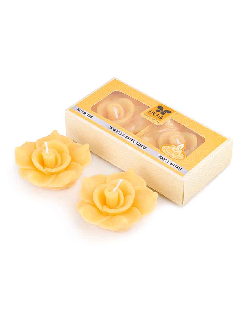 Iris Homefragrances Aromatic Floating Candles | 40G | Set Of 8 Mango Sorbet