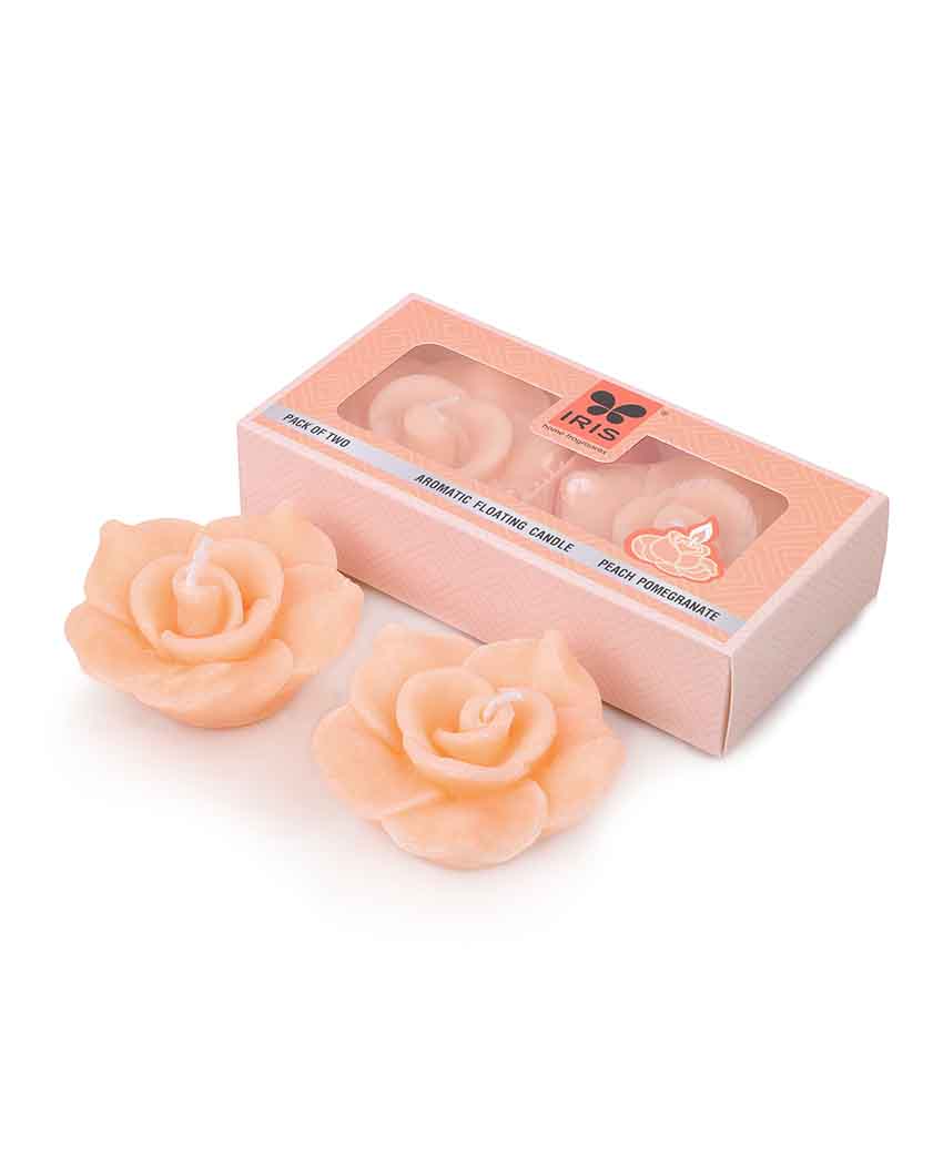 Iris Homefragrances Aromatic Floating Candles | 40G | Set Of 8 Peach Pomogranate