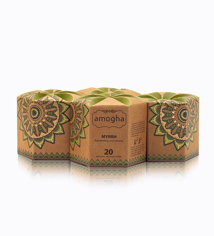 Abigia Amogha Incense Cone | Pack Of 4 | Multiple Fragrances Myrrh