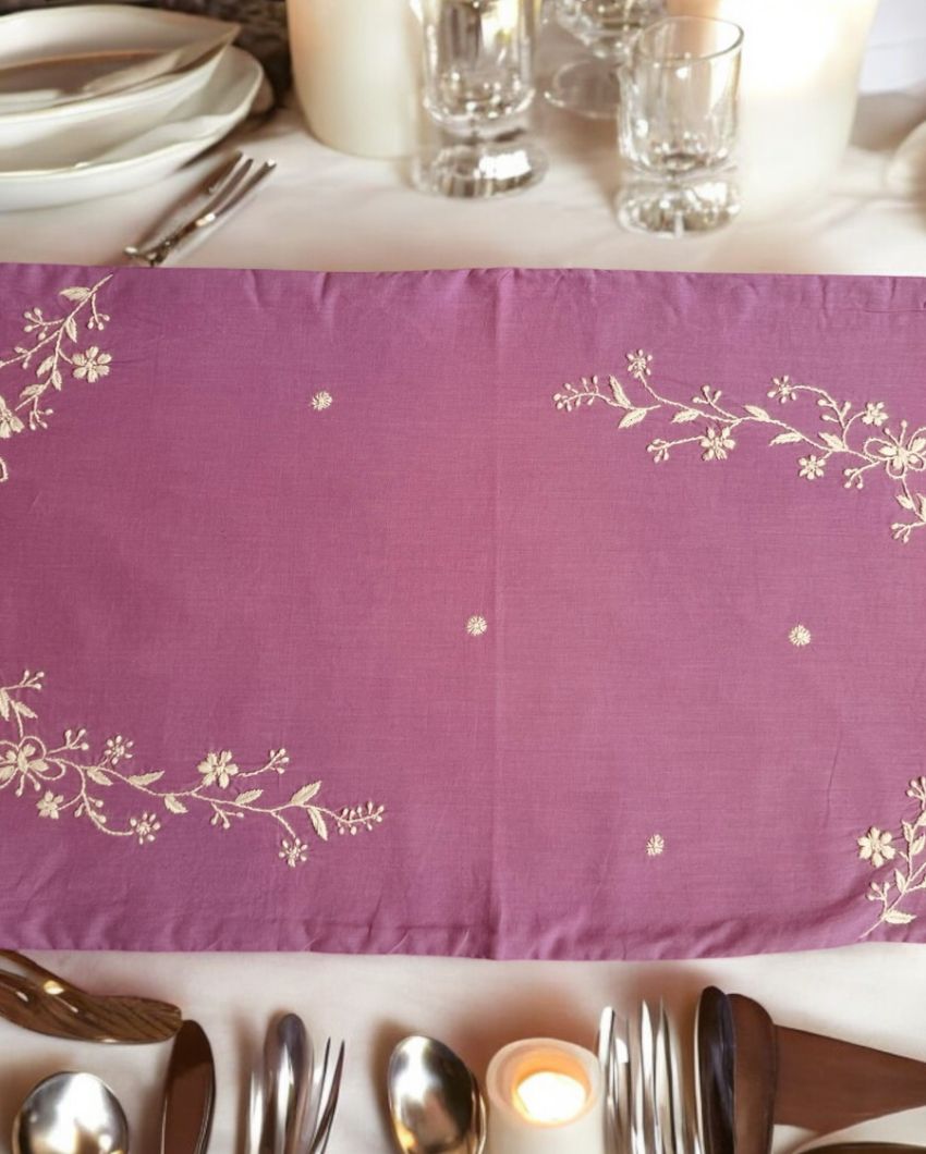 Handcrafted Embroidery Table Runner | 80 x 14 inches