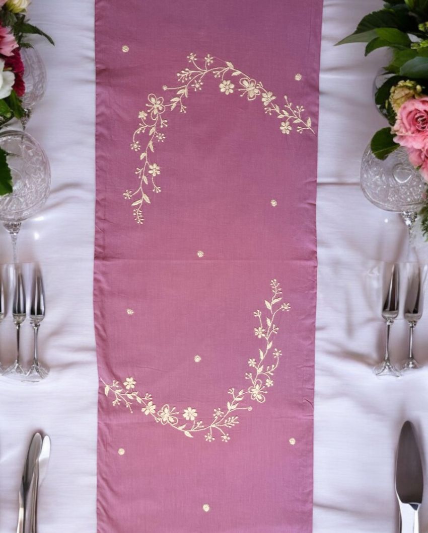 Handcrafted Embroidery Table Runner | 80 x 14 inches