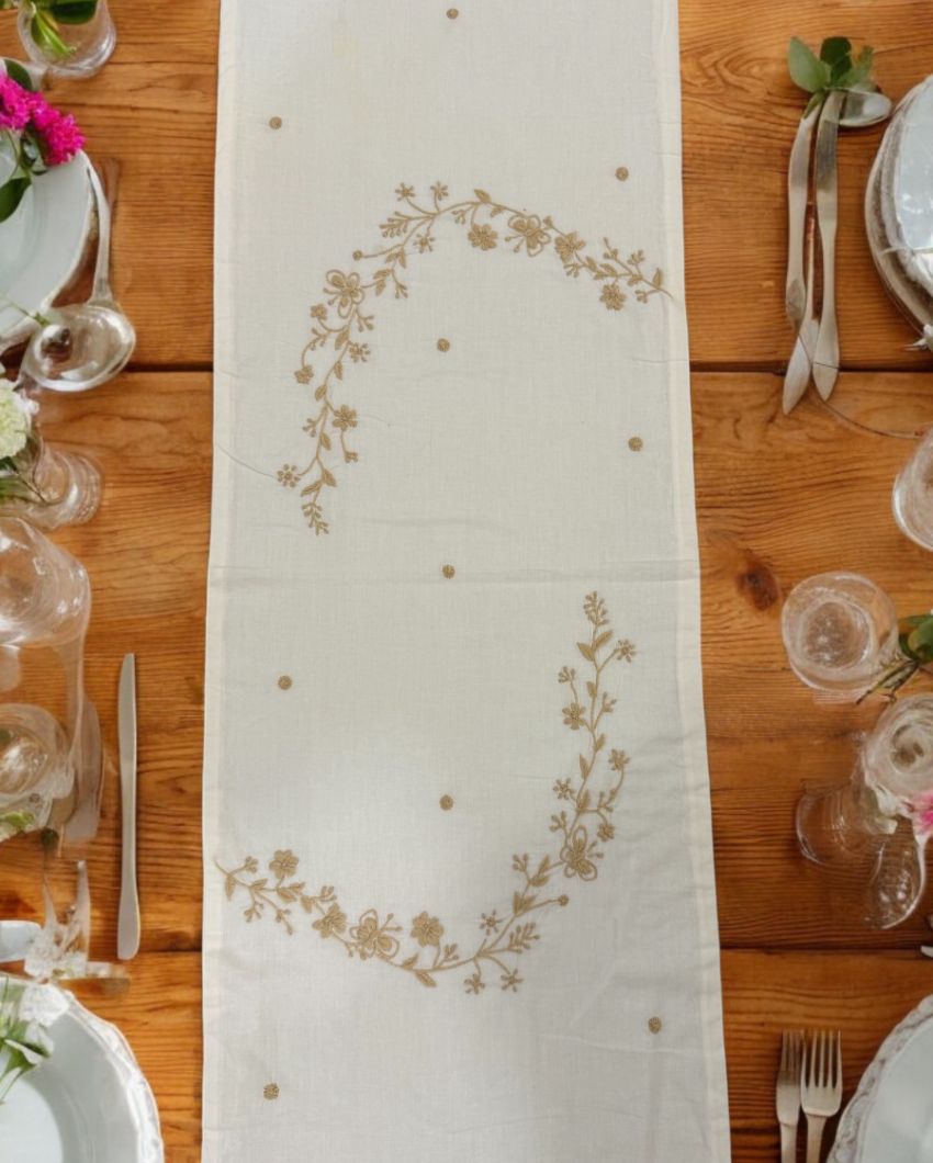 Handcrafted Embroidery Table Runner | 80 x 14 inches