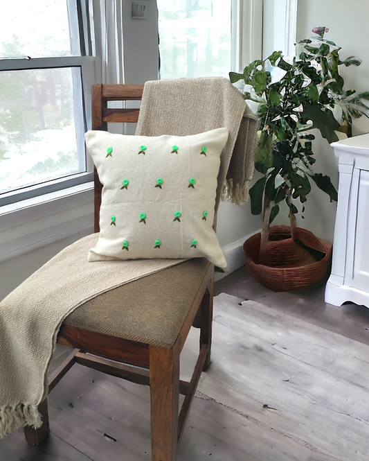 Armonia Decorative Hand Made Cotton Cushion Cover Green
