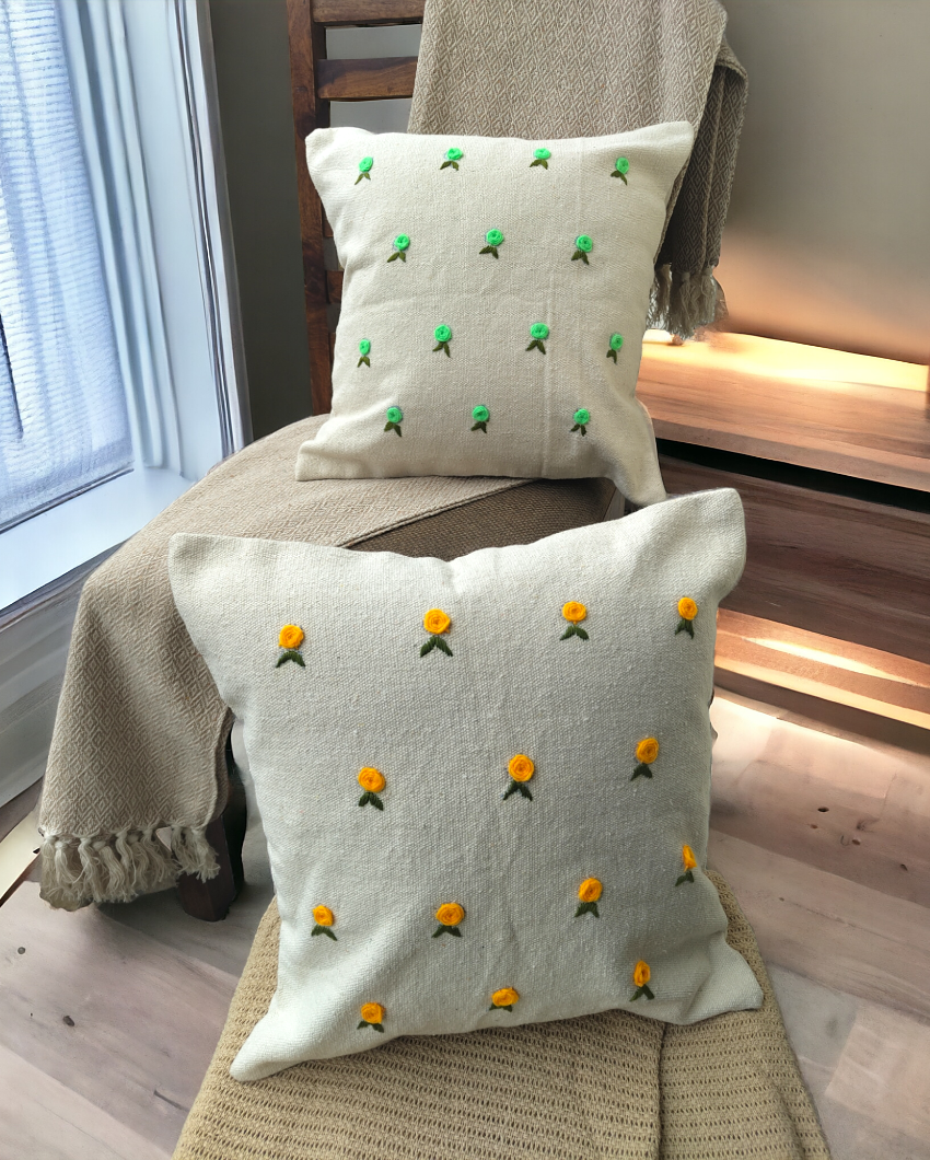 Armonia Decorative Hand Made Cotton Cushion Cover Green