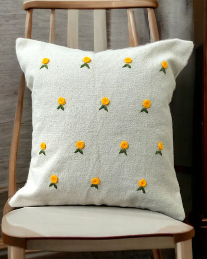 Armonia Decorative Hand Made Cotton Cushion Cover Yellow