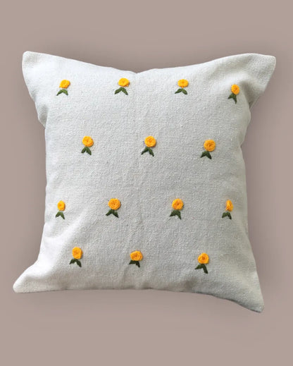 Armonia Decorative Hand Made Cotton Cushion Cover Yellow