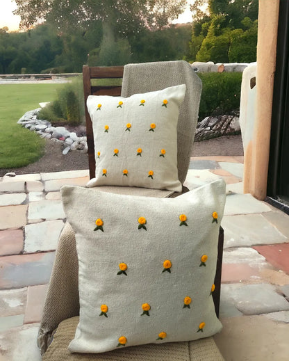 Armonia Decorative Hand Made Cotton Cushion Cover Yellow