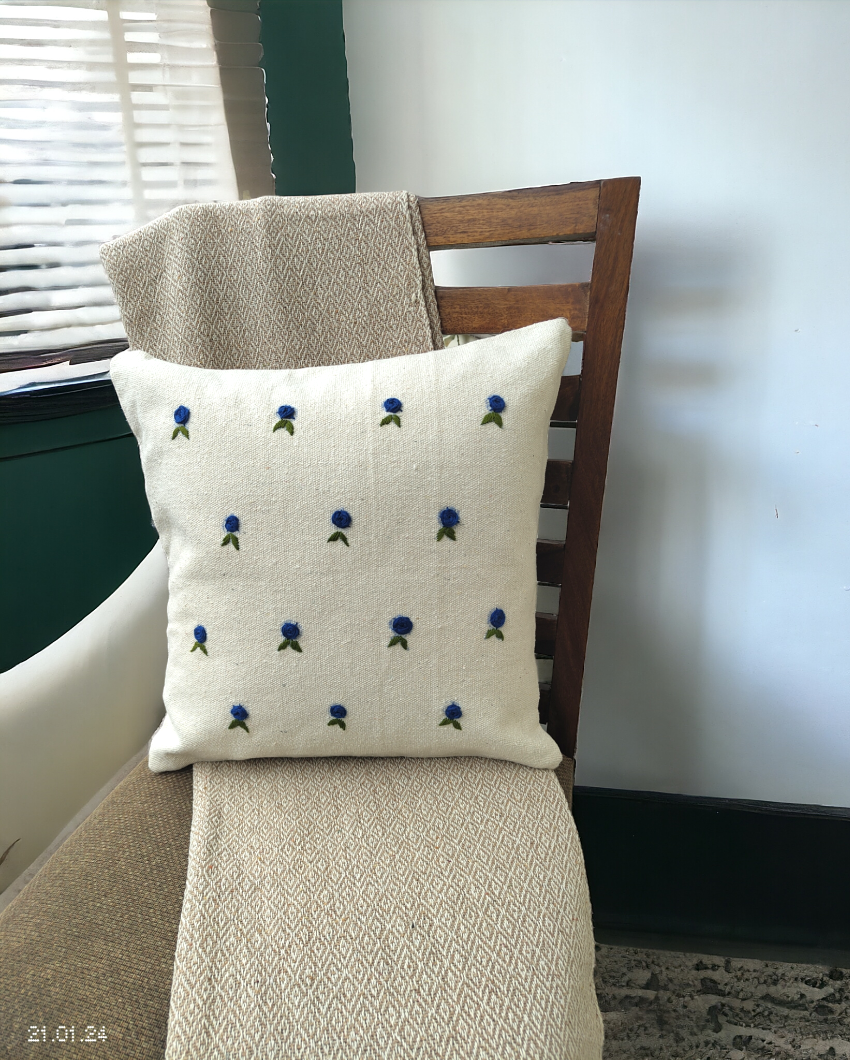 Armonia Decorative Hand Made Cotton Cushion Cover Blue