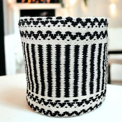 Stylish Harmony Cotton Basket Planter | 8 x 7 Inch Black