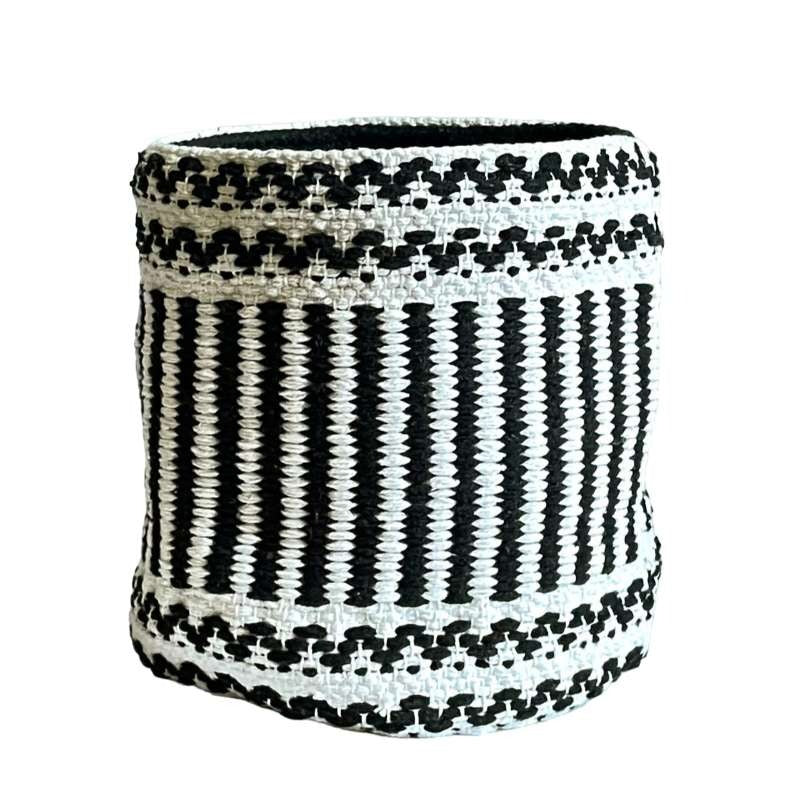 Stylish Harmony Cotton Basket Planter | 8 x 7 Inch Black