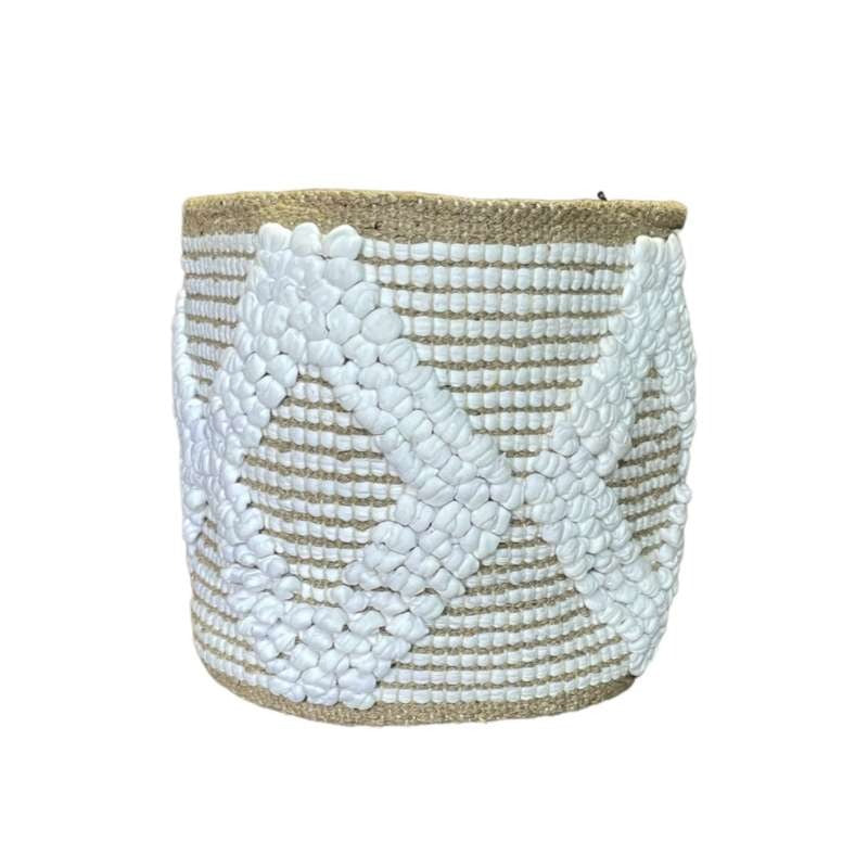 Stylish Harmony Cotton Basket Planter | 8 x 7 Inch Beige